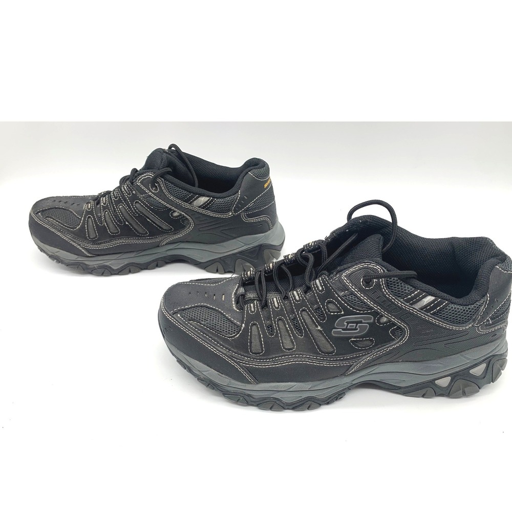 Skechers After Burn Mens 11 Black Charcoal Trail Walking Shoes 50125 BKCC - Picture 8 of 10